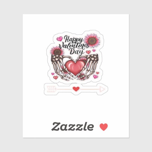 Skeleton Hands Valentines Day Classic Style Sticker (Sheet)