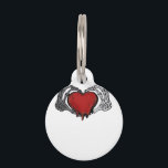 Skeleton Hands With A Heart Classic Pet ID Tag<br><div class="desc">A skeleton hands with a heart classic design. Timeless,  spooky,  and versatile.</div>