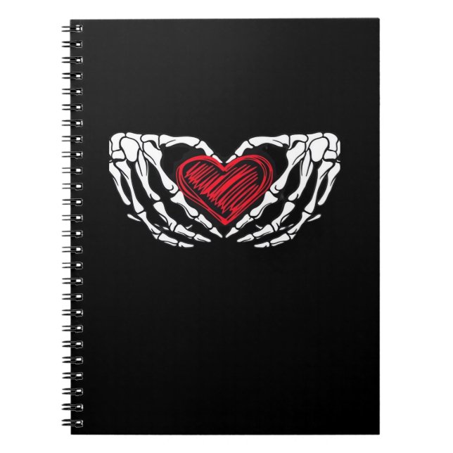 Skeleton Hands With Heart Classic Notebook (Front)