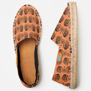 Skeleton Hands with Spiderwebs and Spiders Black Espadrilles