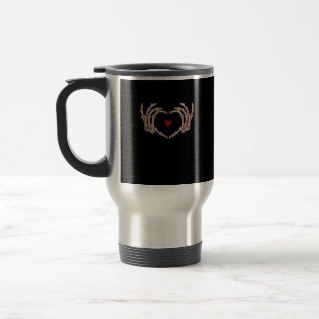 Skeleton Hands Women Skeleton Hands Halloween Travel Mug (Left)