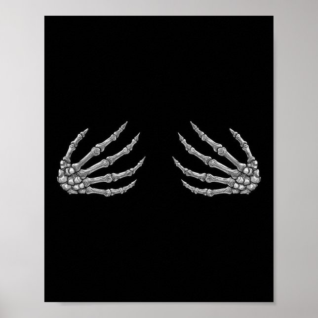 Skeleton Hands Women - Spooky Halloween Rock Band  Poster (Front)