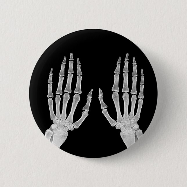 Skeleton Hands Xray Picture Human Anatomy photo Button (Front)