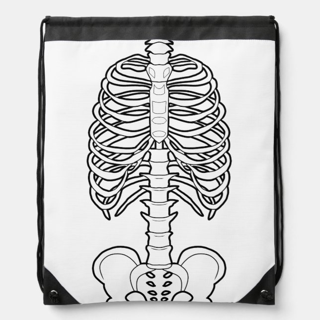 Skeleton Haunted Halloween Drawstring Bag (Front)