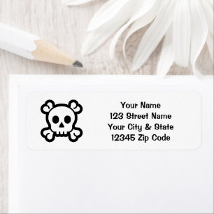 Skeleton head logo custom return address label