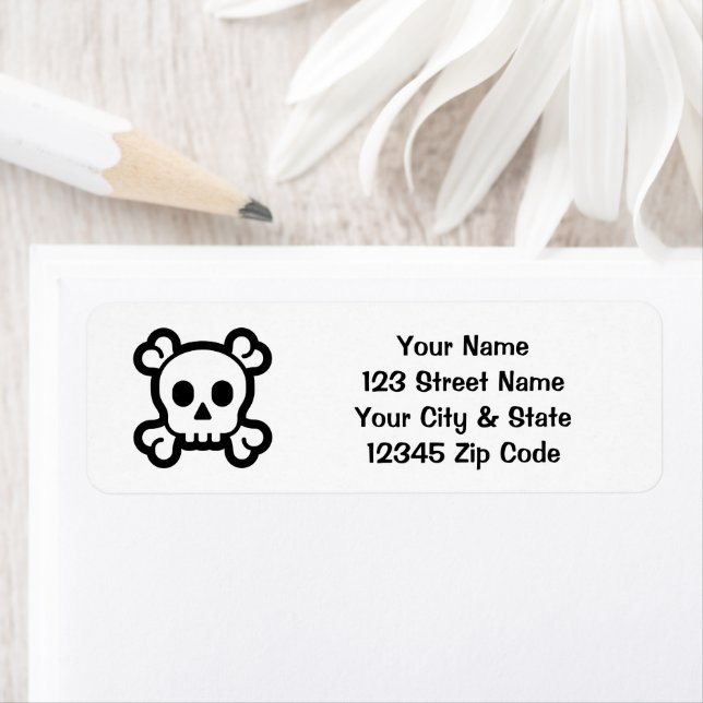 Skeleton head logo custom return address label (Insitu)