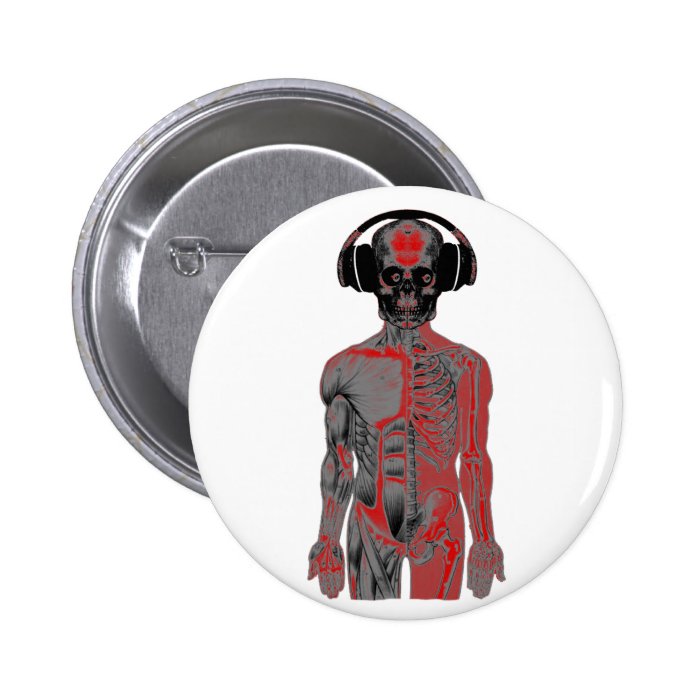 Skeleton Head Phones Lucky Eight Ball Eyes Red Buttons