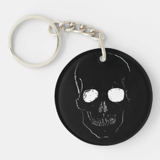 Skeleton Head with Glowing Eyes on a Keychain