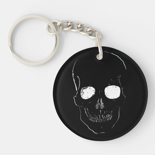 Skeleton Head with Glowing Eyes on a  Keychain (Front)