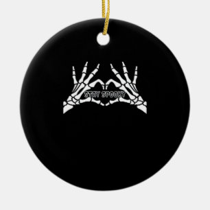 Skeleton Heart And Hands Classic Design  Ceramic Ornament