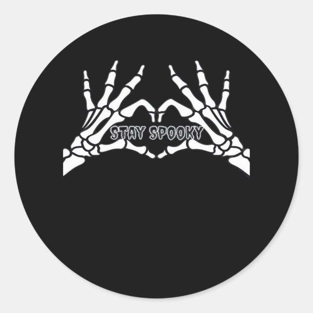 Skeleton Heart And Hands Classic Design  Classic Round Sticker (Front)
