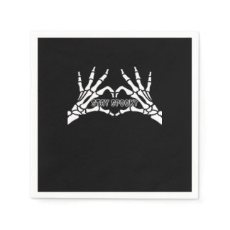 Skeleton Heart And Hands Classic Design  Napkins
