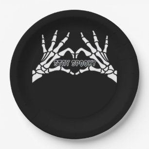 Skeleton Heart And Hands Classic Design  Paper Plates