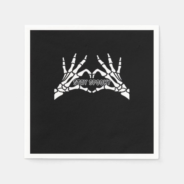 Skeleton Heart And Hands Classic Minimal Style Napkins (Front)