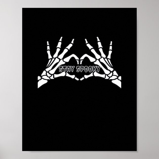 Skeleton Heart And Hands Classic Minimal Style Poster (Front)