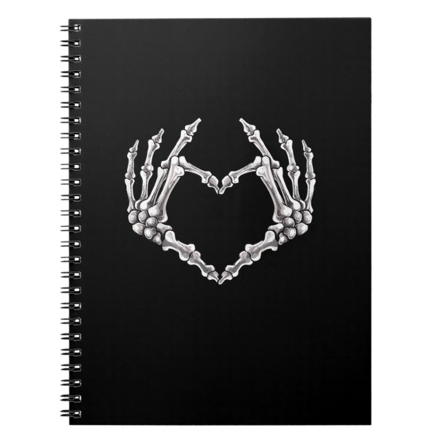Skeleton Heart And Hands Gothic Halloween Costume  Notebook (Front)