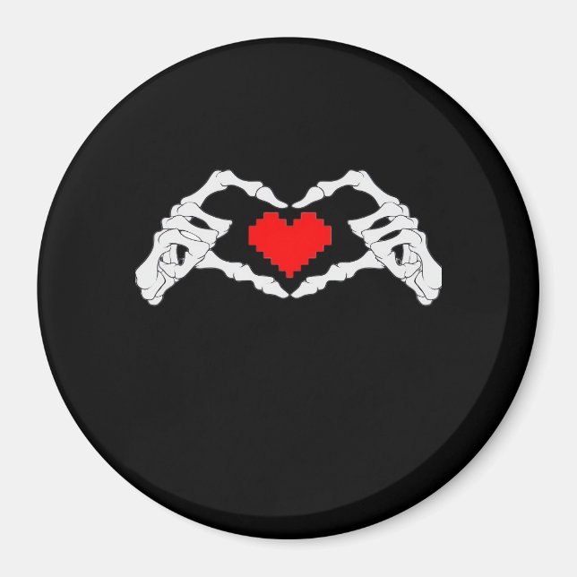 Skeleton Heart And Hands Meme Modern Aesthetic Magnet (Front)