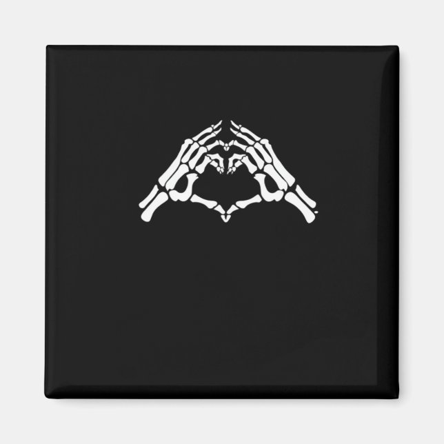 Skeleton Heart And Hands Sign Magnet (Front)