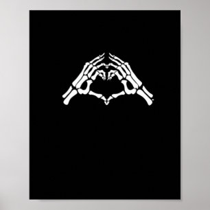 Skeleton Heart And Hands Sign Minimal Design