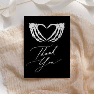 Skeleton Heart Halloween Bridal Shower Letterpress Thank You Card
