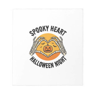Skeleton Heart Halloween Vintage Hands Design_1 Notepad
