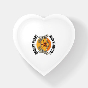 Skeleton Heart Halloween Vintage Hands Design_1 Paperweight