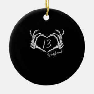 Skeleton Heart Hand Minimal Classic Design Ceramic Ornament