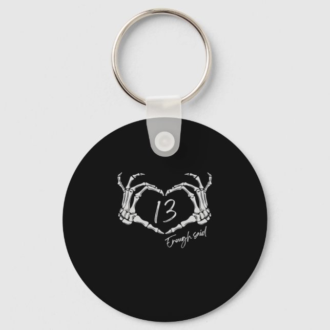 Skeleton Heart Hand Minimal Classic Design Keychain (Front)