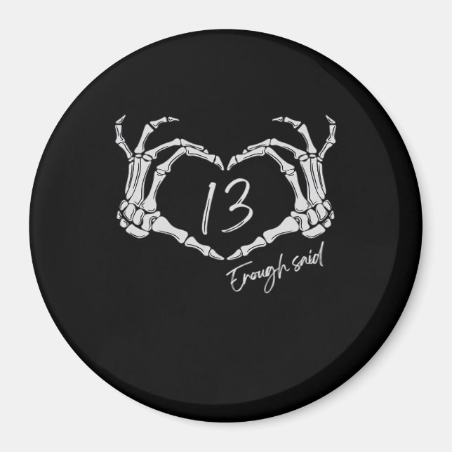 Skeleton Heart Hand Minimal Classic Design Magnet (Front)