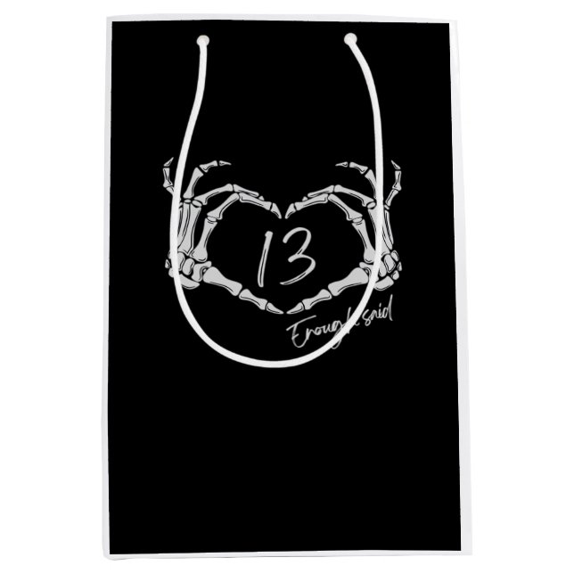 Skeleton Heart Hand Minimal Classic Design Medium Gift Bag (Front)