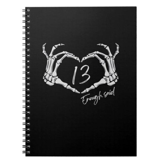 Skeleton Heart Hand Minimal Classic Design Notebook (Front)