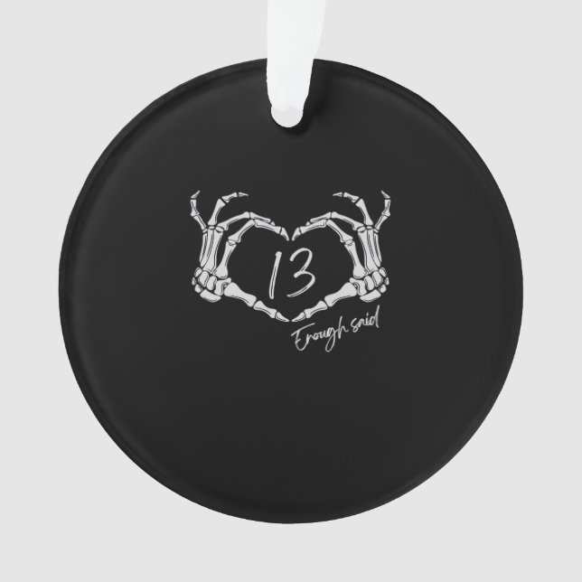 Skeleton Heart Hand Minimal Classic Design Ornament (Front)