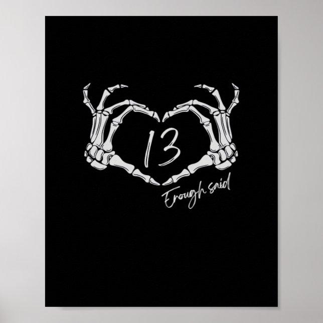 Skeleton Heart Hand Minimal Classic Design Poster (Front)