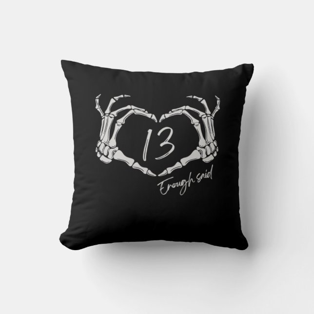 Skeleton Heart Hand Minimal Classic Design Throw Pillow (Front)