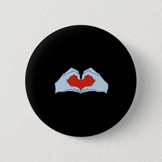 Skeleton Heart Hands Classic Basic Halloween Style Button (Front)