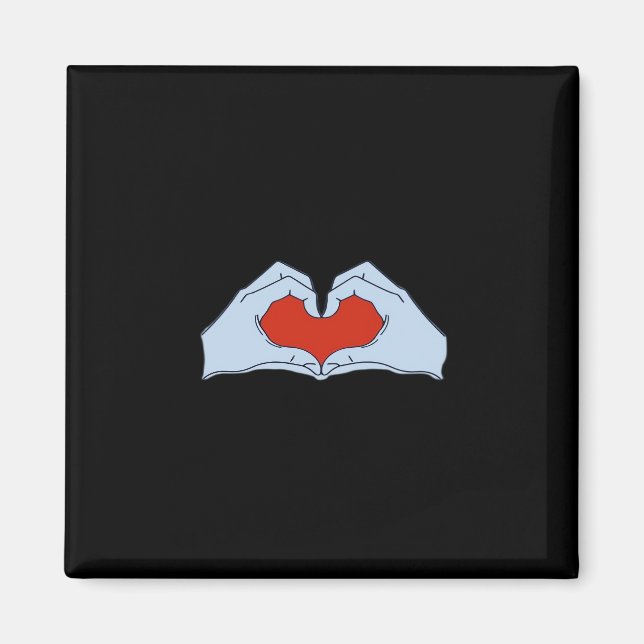 Skeleton Heart Hands Classic Basic Halloween Style Magnet (Front)