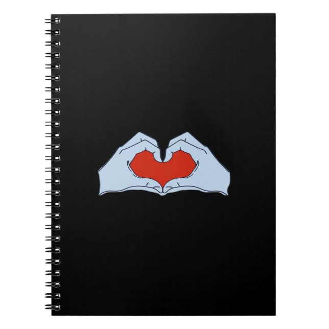 Skeleton Heart Hands Classic Basic Halloween Style Notebook (Front)