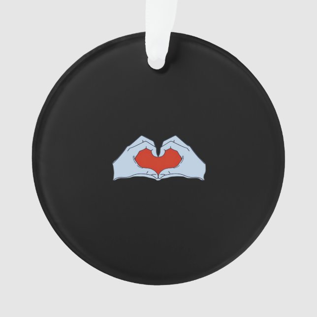 Skeleton Heart Hands Classic Basic Halloween Style Ornament (Front)
