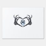 Skeleton Heart Hands Classic Design For Halloween Sign
