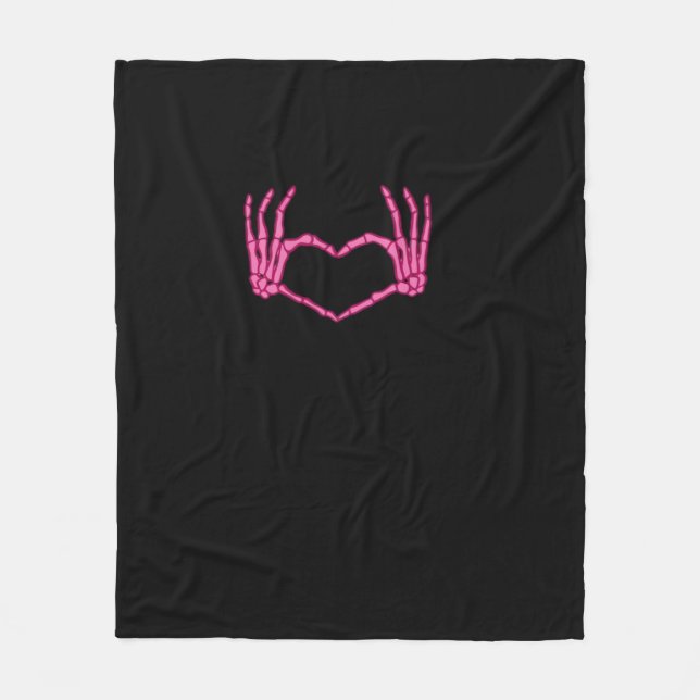 Skeleton Heart Hands Classic Fleece Blanket (Front)