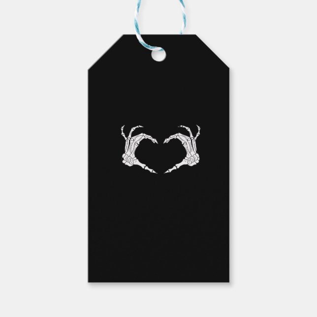 Skeleton Heart Hands Classic Gift Tags (Front)