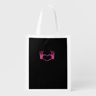 Skeleton Heart Hands Classic Grocery Bag