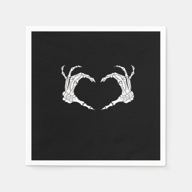 Skeleton Heart Hands Classic Napkins (Front)
