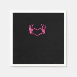 Skeleton Heart Hands Classic Napkins