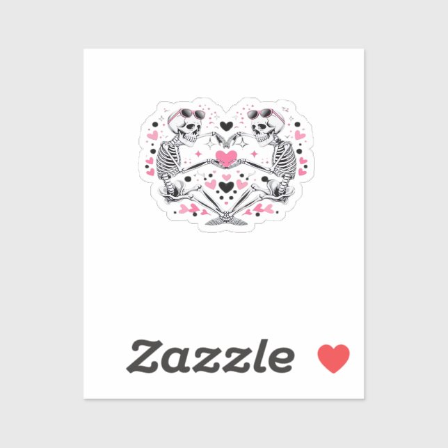 Skeleton Heart Hands Classic Viral Sticker (Sheet)