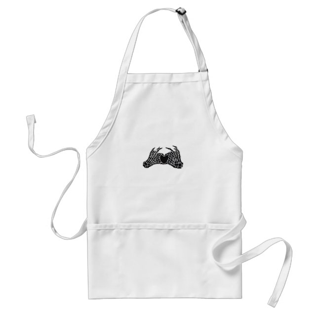 Skeleton Heart Hands Clean Graphic Mood Adult Apron (Front)