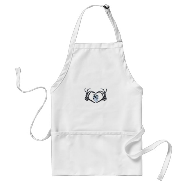 Skeleton Heart Hands Clean Graphic Mood Adult Apron (Front)