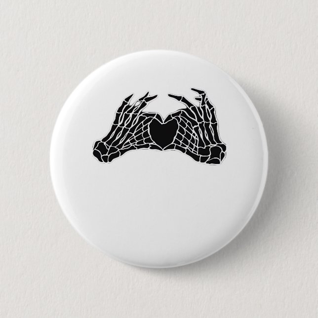Skeleton Heart Hands Clean Graphic Mood Button (Front)