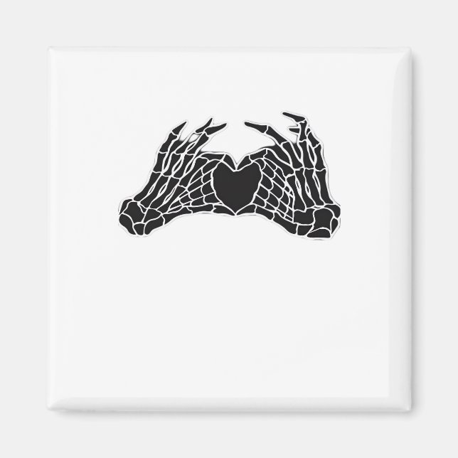 Skeleton Heart Hands Clean Graphic Mood Magnet (Front)