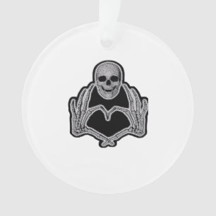 Skeleton Heart Hands Clean Graphic Mood Ornament